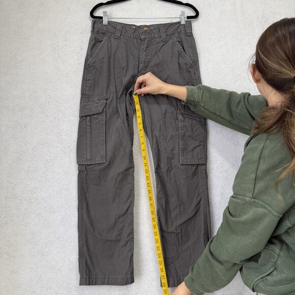 Carhartt Tappen Cargo Pants Mens 30x30 Gray Ripstop Relaxed Fit Force 101148 - Picture 7 of 15